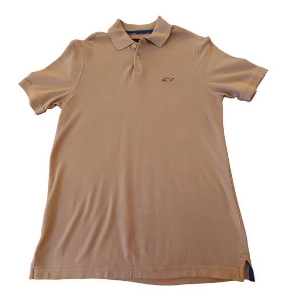 Greg Norman Mens Pima Cotton Tan Polo Shirt Size Medium - Picture 1 of 8